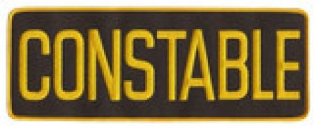 CONSTABLE BACK PATCH - MEDIUM GOLD on BROWN - SEW ON.